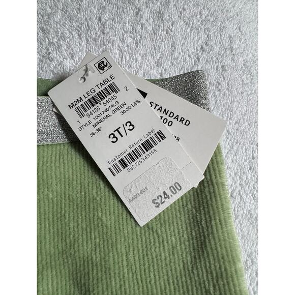 Epic Threads NWT 3T pull on mineral green ribbed velour leggings w/sparkle waist - Picture 5 of 13
